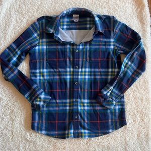 Hanna Andersson Boys Plaid Button Down Shirt Sz 12
